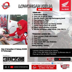 Loker Teknisi/Mekanik Honda